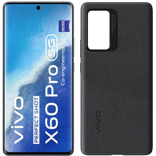 Vivo - X60 Pro 5G - 256 Go - Noir + Coque en cuir noire OFFERTE - Smartphone Android 6.6 (16,7 cm)