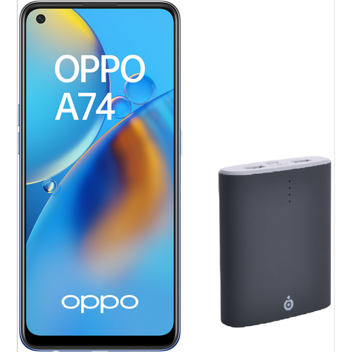 Oppo - A74 - 6/128 Go - Bleu + Powerbank - Charge rapide OFFERTE - Oppo