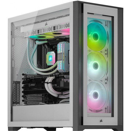 Corsair - iCUE 5000X RGB - Blanc - Avec fenêtre - Boitier PC E-atx
