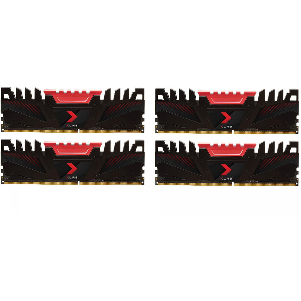 RAM PC PNY XLR8 - 4 x 8 Go - DDR4 3200 MHz - Noir/Rouge