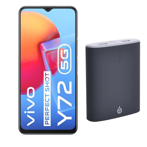 Vivo - Y72 5G - 128 Go - Noir + Powerbank OFFERT - Smartphone à moins de 300 euros Smartphone