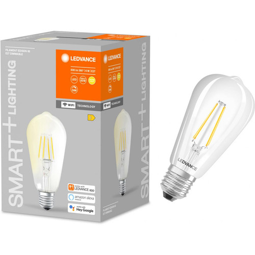 Ledvance - Ampoule connectée Smart+ WIFI Edison Fil clair 60W E27 - Puissance variable - Ledvance