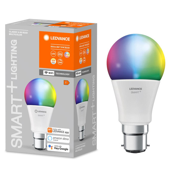 Lampe connectée Ledvance Ampoule Smart+ WIFI Standard dépolie 60W B22 - Couleur changeante