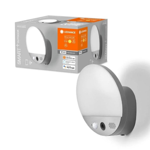Ledvance - Eclairage connecté Smart+ WIFI avec caméra intégrée - Extérieur - Gris foncé - Sécurité connectée
