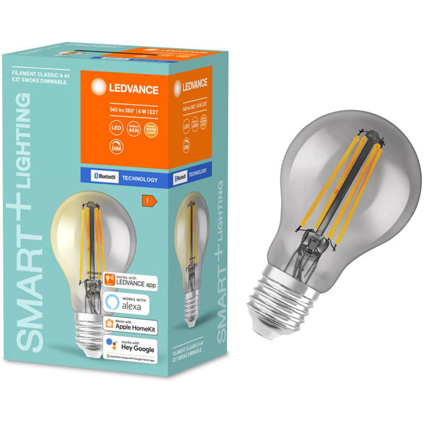 Lampe connectée Ledvance Ampoule connectée Smart+ Bluetooth STANDARD FIL SMOKE  60W E27 - Puissance variable