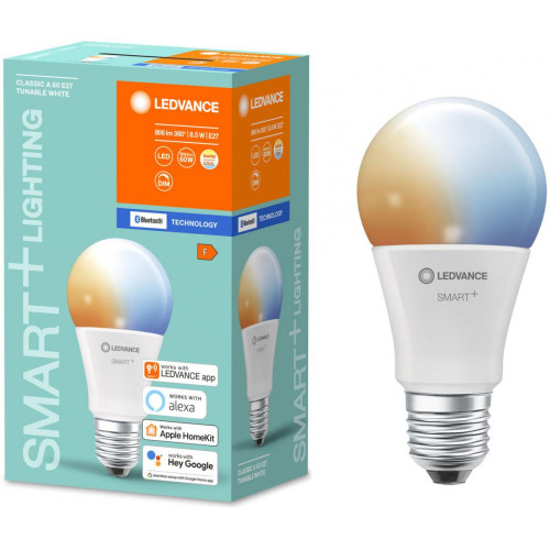 Lampe connectée Ledvance Ampoule connectée Smart+ Bluetooth standard dépolie 60W E27 - Variation de blancs