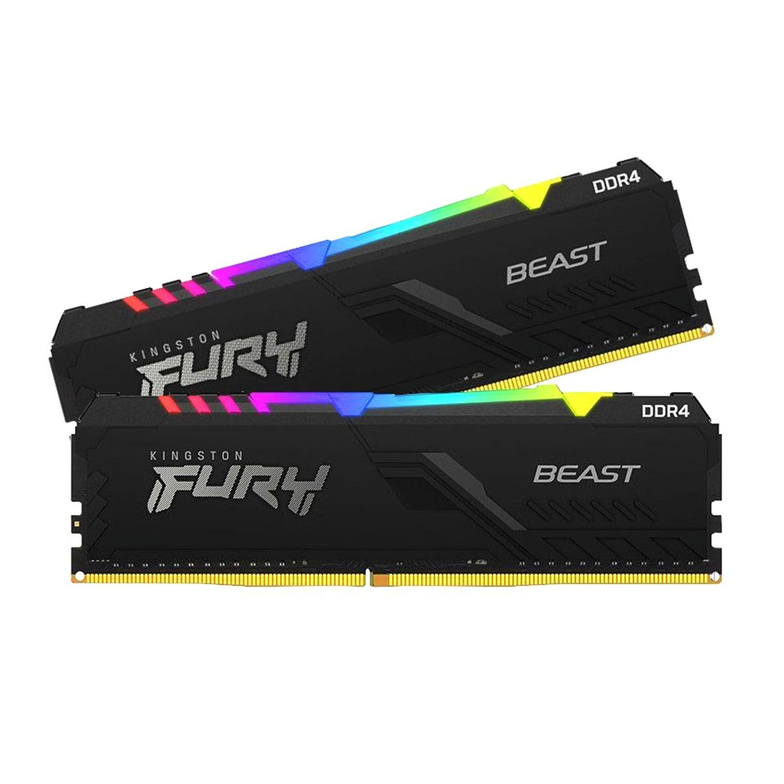 RAM PC Kingston Fury Beast RGB - 2x8 Go - DDR4 3200 MHz - CL16 Noir