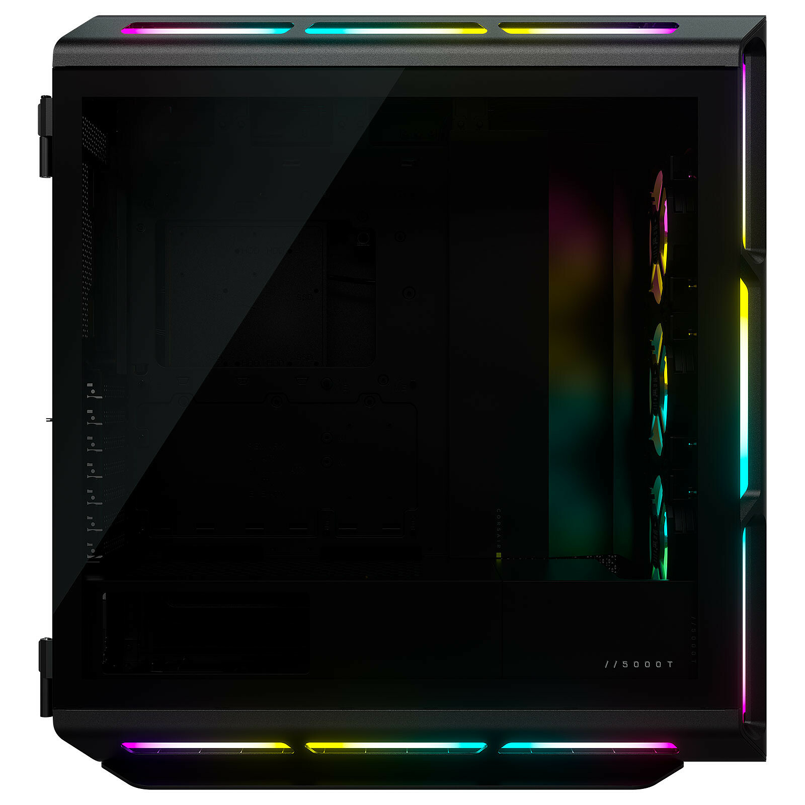 iCUE 5000T ATX RGB Noir avec fenêtre refroidissement
