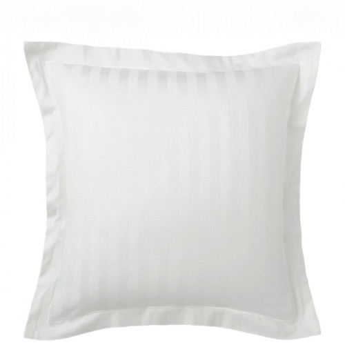 3S. x Tertio (Nos Unis) - Taie D'oreiller ou de traversin 2 faces uni / rayé Satin De Coton TERTIO® -Blanc - Promos linge de lit