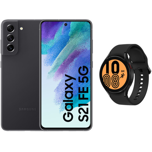 Samsung - Galaxy S21 FE - 5G - 128GO - Graphite + Galaxy Watch4 - 44 mm - Bluetooth - Noir - Smartphone Samsung Galaxy S21 FE