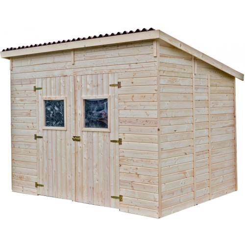 Habrita - Abri panneau bois massif toit mono pente sans plancher épaisseur 16 mm - Abris de jardin en bois