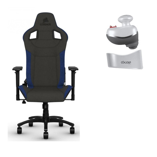 Corsair - T3 RUSH Fabric Gaming Chair - Blue/Black + Appareil de massage par percussion GM001 OFFERT - Soldes et bonnes affaires