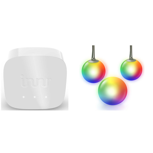 Innr -Kit de démarrage avec 3 Globes LED connectés white/couleur Zigbee et un pont Zigbee/wifi Innr  - Appareils compatibles Google Assistant