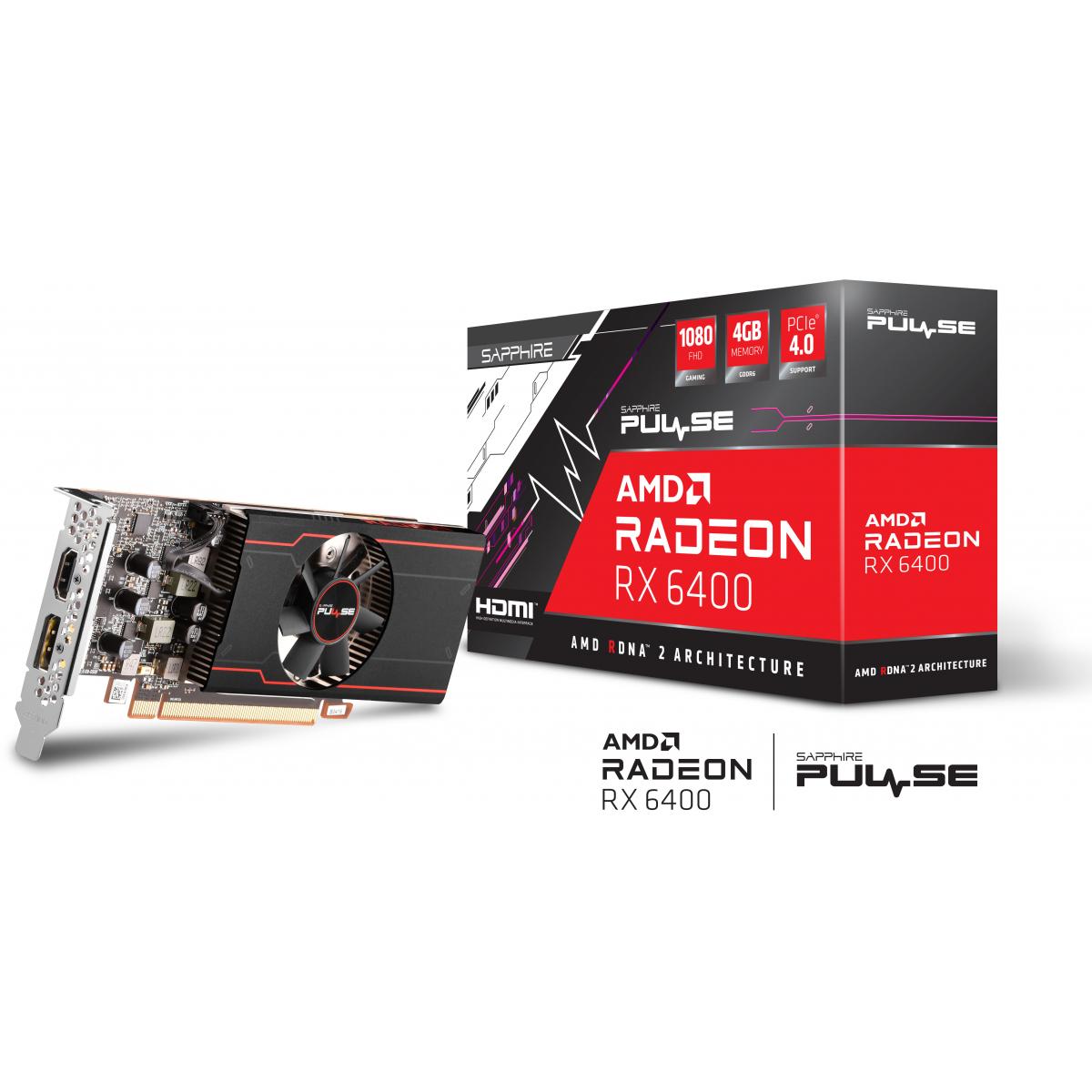 Carte Graphique AMD Sapphire RADEON RX 6400 - PULSE GAMING - 4 GB