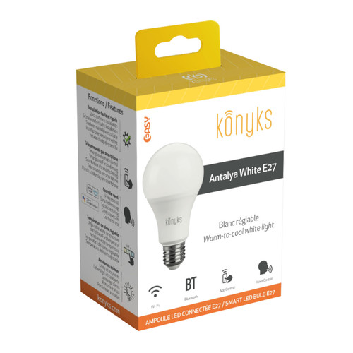 Konyks - Ampoule connectée E27 - Antalya - Blanc - Ampoule connectée