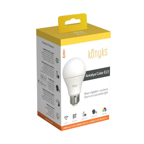 Konyks - Ampoule connectée E27 - Antalya - Couleur - Ampoule connectée