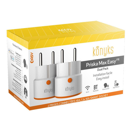Konyks - Priska Max - Pack de 2 Prises pilotées Wi-Fi - Prise connectée