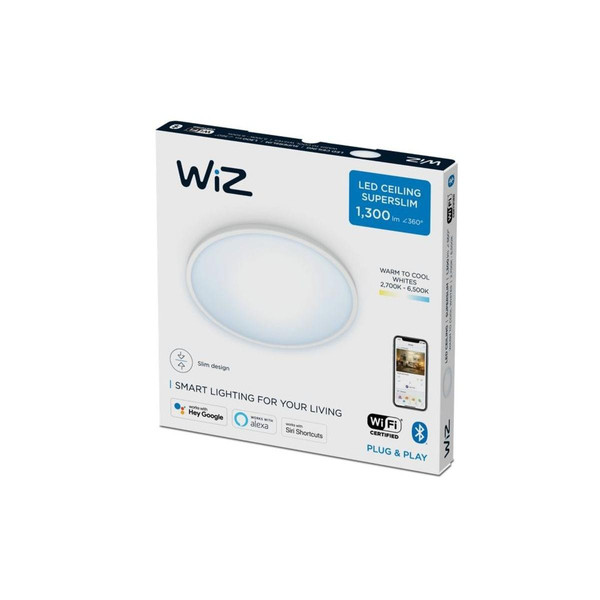 Wiz Lampe connectée Ceiling SuperSlim - 14 W - Blanc variable - Blanc