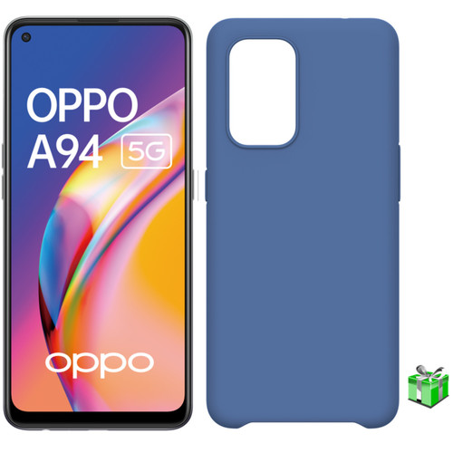 Oppo - A94 - 8/128 Go - 5G - Noir + Coque Silicone A94 - Bleu OFFERTE - Smartphone Android