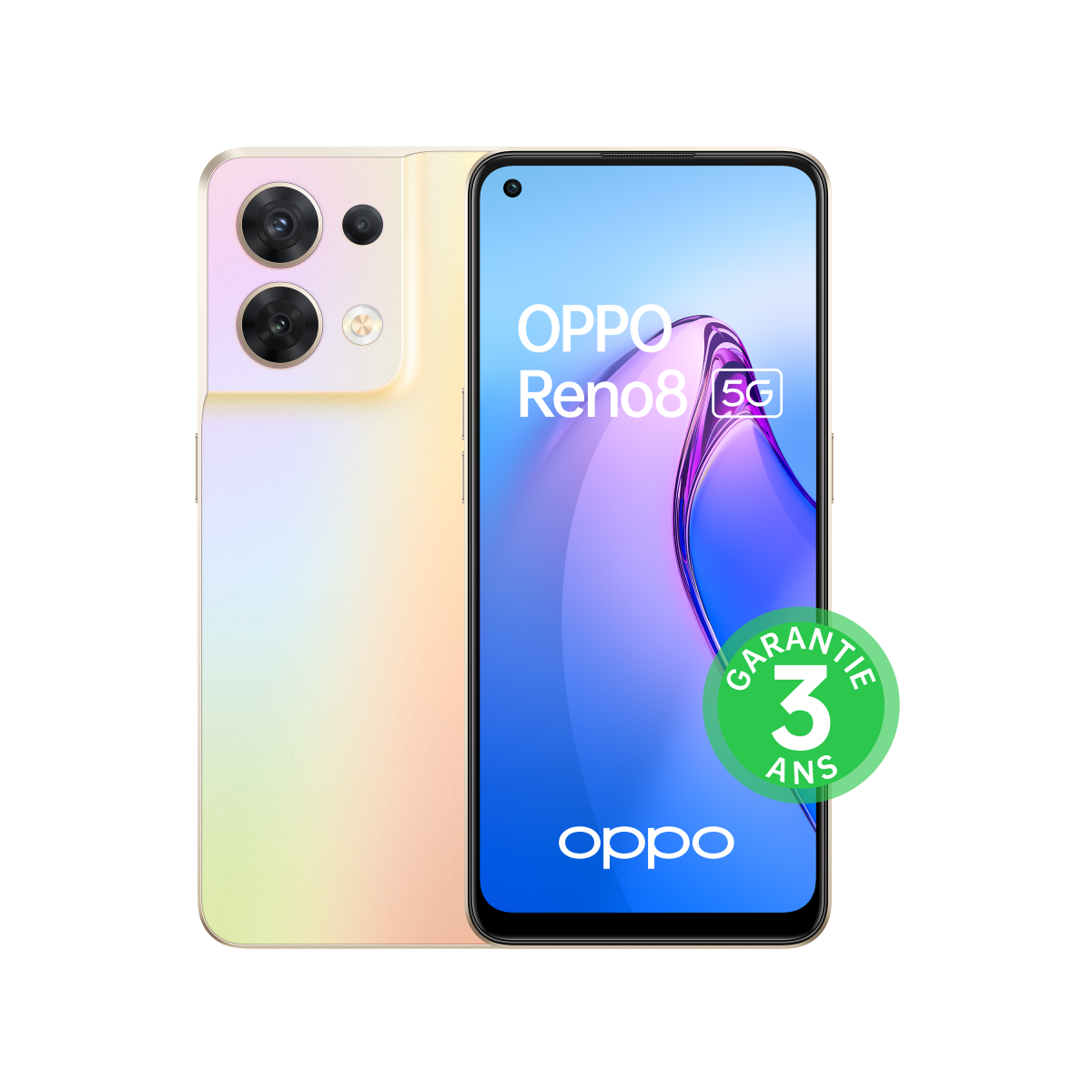 Smartphone Android Oppo Reno8 - 5G - 8/256 Go - Or Chatoyant