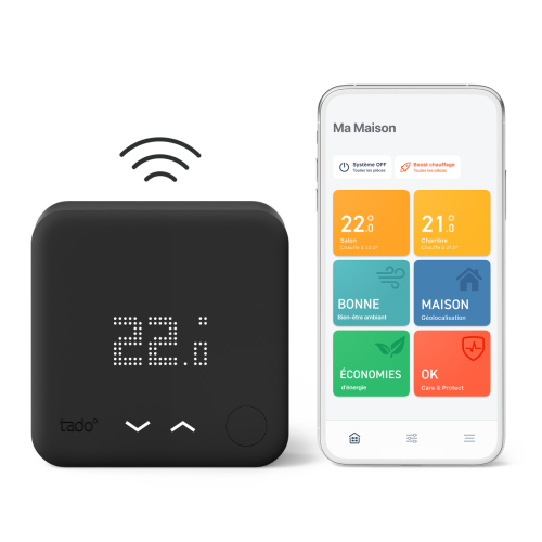 Tado - Thermostat connecté et Intelligent Sans fil Kit de démarrage V3+ Black Edition - Thermostat