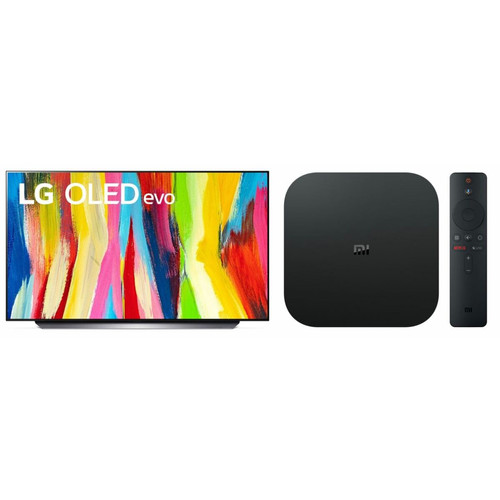 LG - TV LG OLED 42" 107cm - OLED42C2 - 2022 + Mi Box TV S - Passerelle multimédia 4K Android TV LG   - TV OLED TV, Home Cinéma