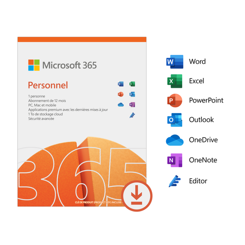 Microsoft - Microsoft 365 Personnel Microsoft   - Traitement de Texte & Tableur