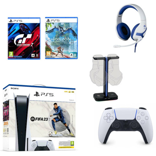 Sony - Pack PS5 Standard Edition FIFA 23 avec 2 jeux et 3 accessoires - Sony
