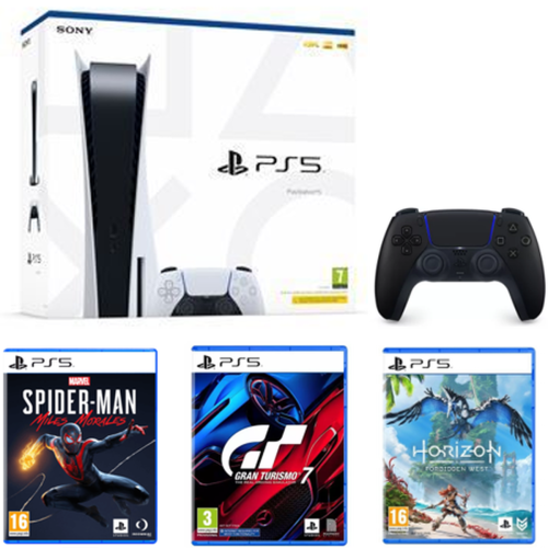 Sony - Pack PS5 - Console Playstation 5 Standard Edition - 3 Jeux et 2 manettes Sony  - Sony