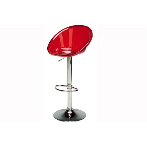 3S. x Home - Tabouret De Bar Design Transparent Rouge ROXY - Tabouret de bar rouge Tabourets