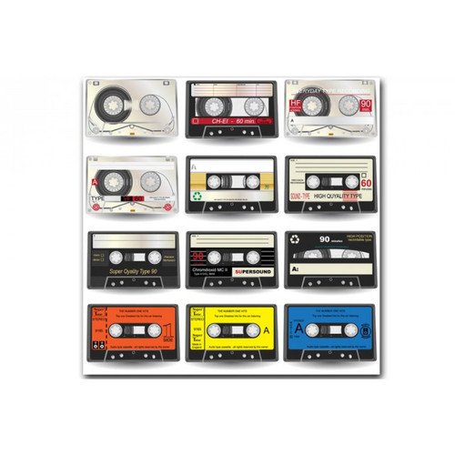 Tableaux, peintures Tableau Disco Music Cassette Retro 60X60 cm