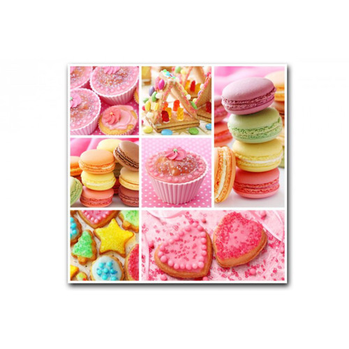 DECLIKTABLEAU - Tableau Gourmand Multicolore Cupcakes 80X80 cm DECLIKTABLEAU  - Tableaux, peintures Multi