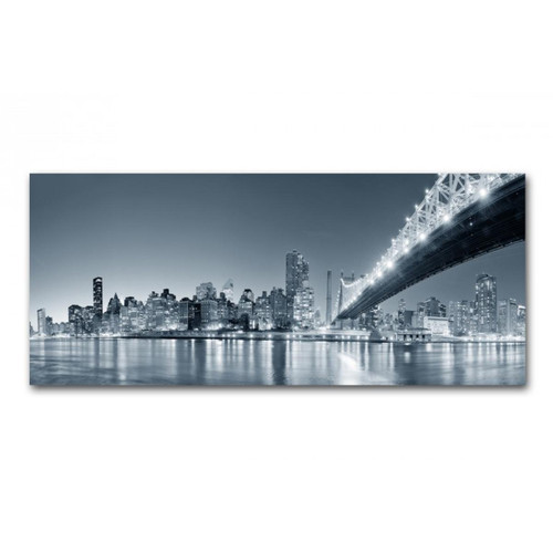 DECLIKTABLEAU - Tableau Panoramique New York By Night 90 x 30 cm - Tableaux, peintures Blanc