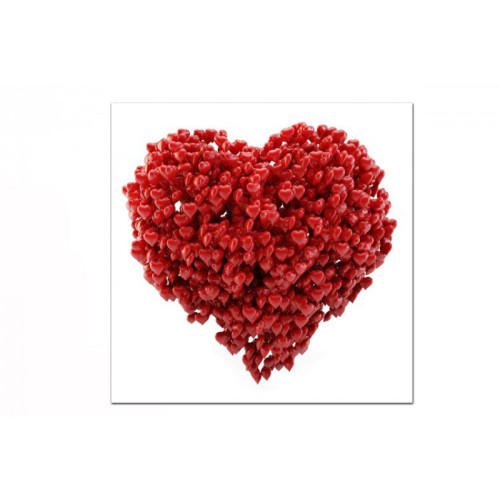 DECLIKTABLEAU - Tableau Romantique Coeur de Coeurs 50X50 cm - Tableaux, peintures Rouge