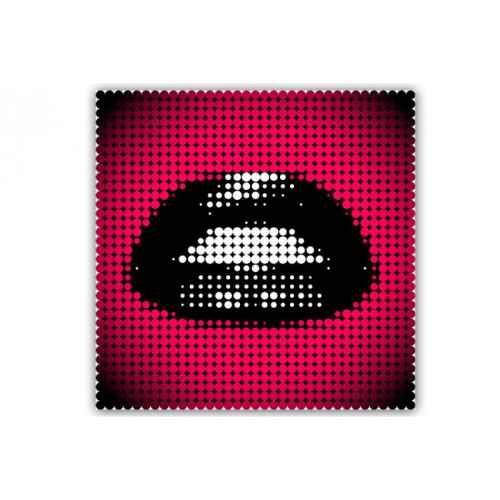 DECLIKTABLEAU - Tableau Bouche Pop Pixel 50X50 cm - Décoration Rose