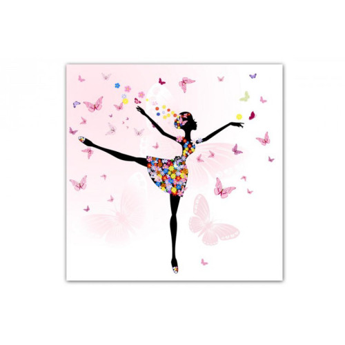 DECLIKTABLEAU - Tableau enfant Fée Danseuse 80X80 cm - Décoration Rose