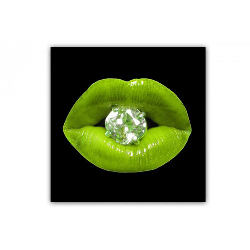 DECLIKTABLEAU - Tableau Pop Bouche Diams Vert Anis 50X50 cm - Décoration Vert