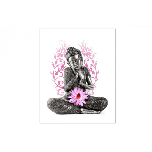 DECLIKTABLEAU - Tableau Zen Bouddha Serein L.55 x H.80 cm - Décoration Rose