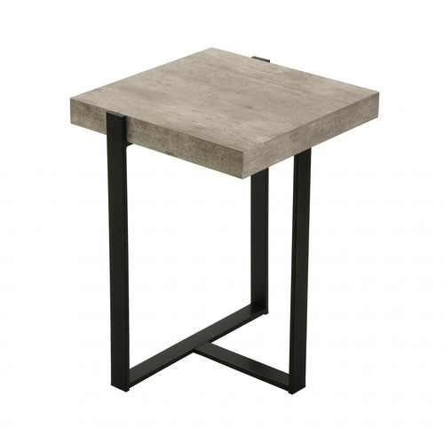3S. x Home - Table d'Appoint Métal Noir 40x40cm KIPPEN - Tables d'appoint