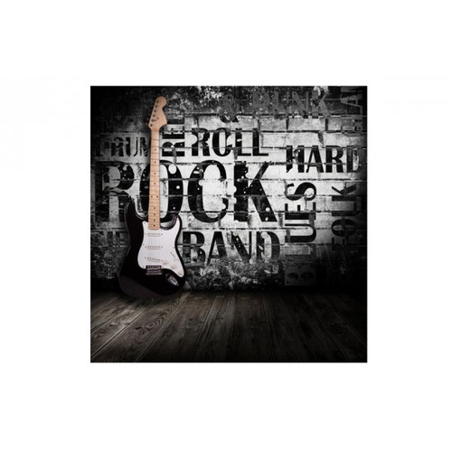 DECLIKTABLEAU - Tableau Rock Guitare Ambiance 50X50 cm - Décoration Blanc