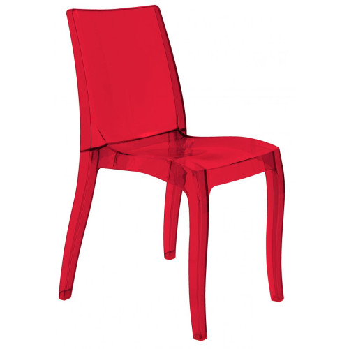 3S. x Home - Chaise Design Transparente Rouge ATHENES - Salon, salle à manger