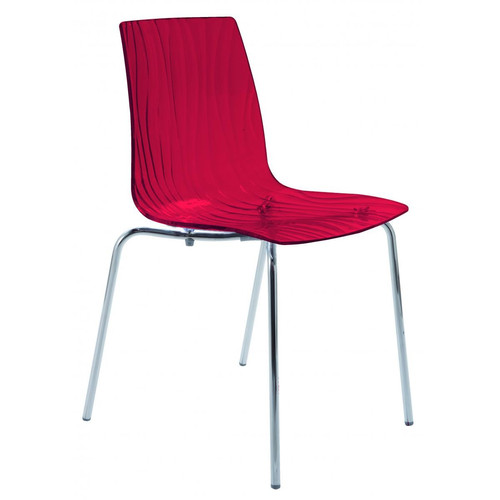 3S. x Home - Chaise Design Transparente Rouge OLYMPIE - 3S. x Home