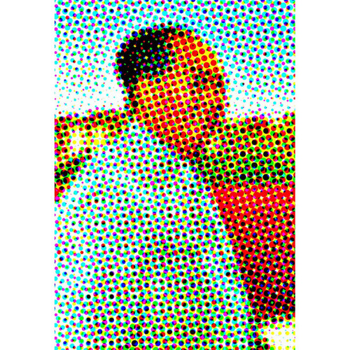 DECLIKTABLEAU - Tableau Retro Multicolore Mao De Profil 80x55 - Idées Cadeaux : 50€ à 150€
