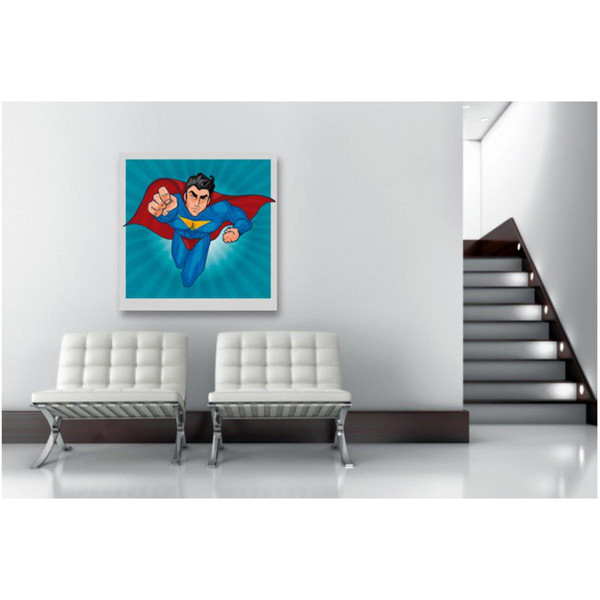 Tableaux, peintures DECLIKTABLEAU TABLEAU POP ART HEROS SUPERMAN 50x50