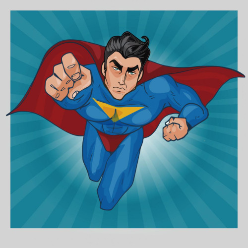 DECLIKTABLEAU - Tableau Pop Art Heros Superman 60X60 - Décoration Rouge