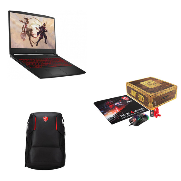 PC Portable Gamer Msi Katana GF66 11UE-624XFR + Loot Box Pack- Level 1 + MSI Urban Raider Gaming Backpack