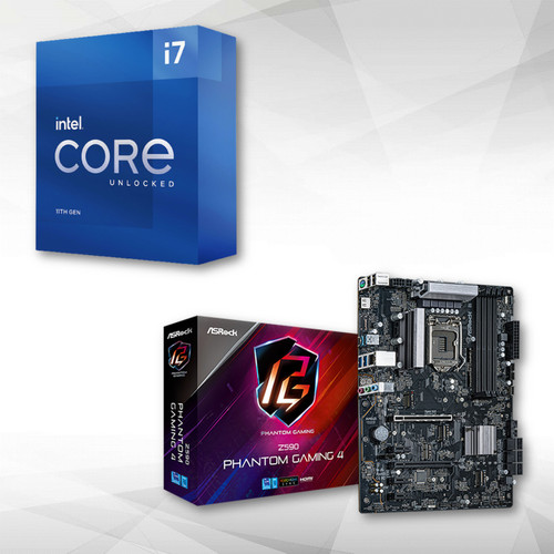 Packs Processeur, Carte mère et Mémoire Intel Core™ i7-11700K - 3,6/5 GHz + INTEL Z590 Phantom Gaming 4 - ATX