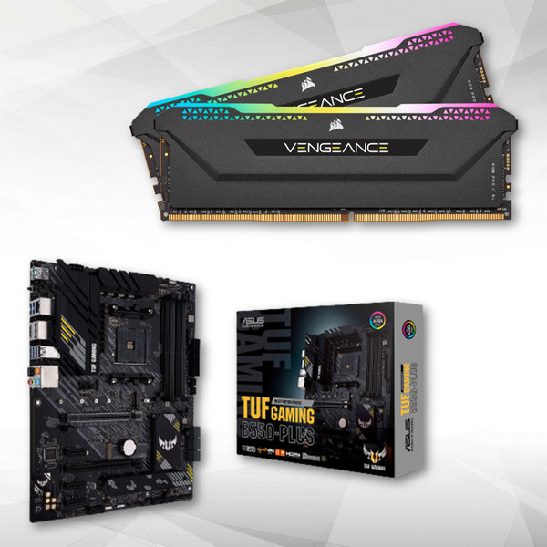 RAM PC Fixe Corsair Vengeance RGB PRO SL - 2 x 8 Go - DDR4 3600 MHz C18 - Noir + AMD B550-PLUS TUF GAMING - ATX