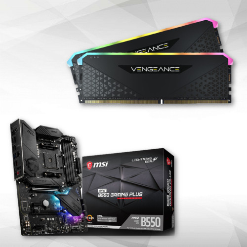 RAM PC Fixe Corsair Vengeance RS - 2 x 16 Go - DDR4 3200 Mhz CL 16 - Noir + AMD MPG B550 GAMING PLUS - ATX