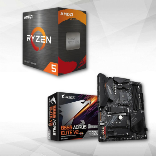 Amd - Ryzen 5 5600X - 3,7/4,6 GHz + B550 AORUS Elite V2 - Soldes Gaming
